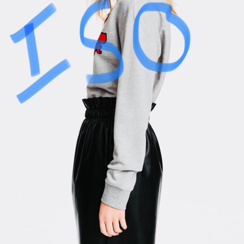 ISO!! 👀 H&M paper bag faux leather skirt - Picture 1 of 2